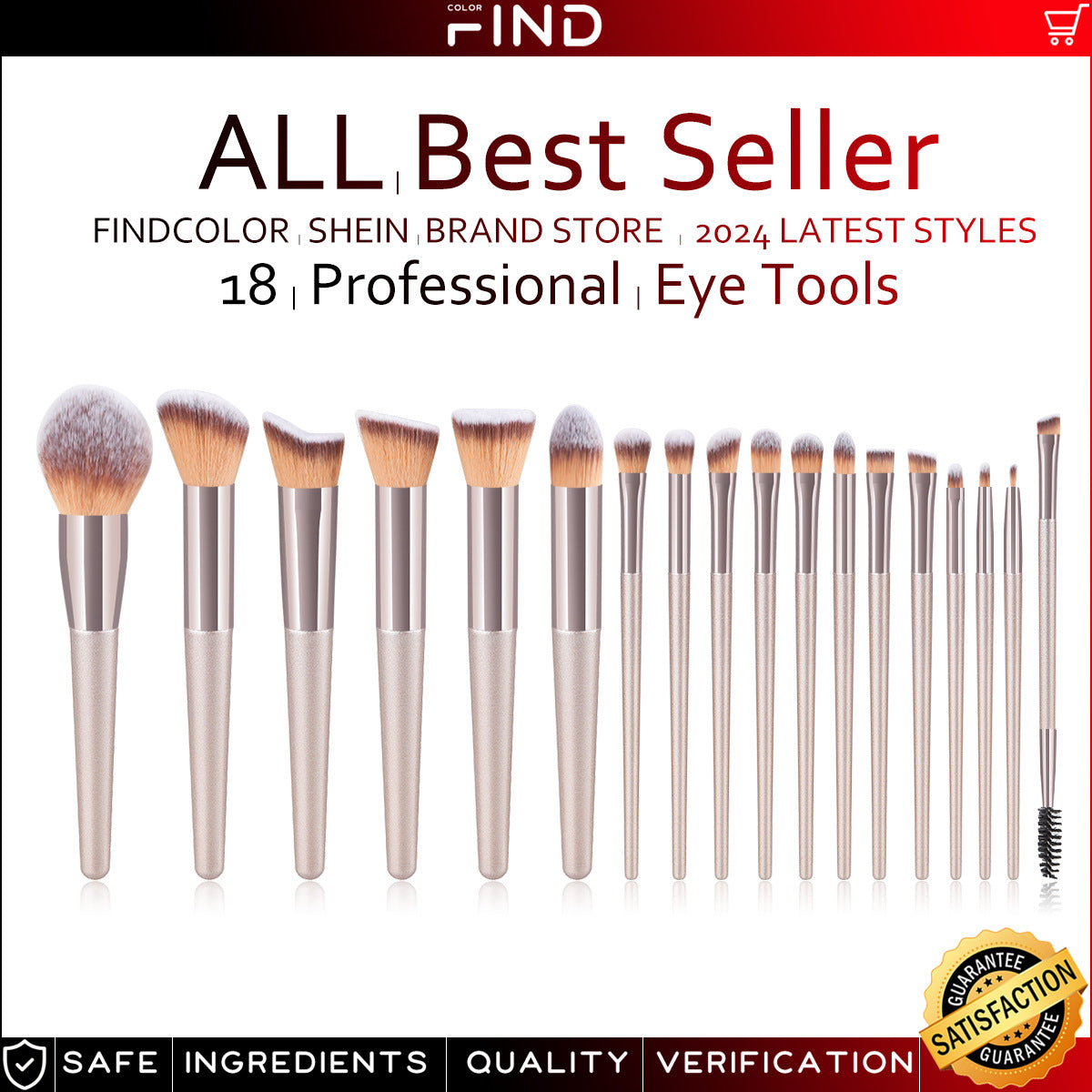 Set de brosse de maquillage de 20 pièces en champagne