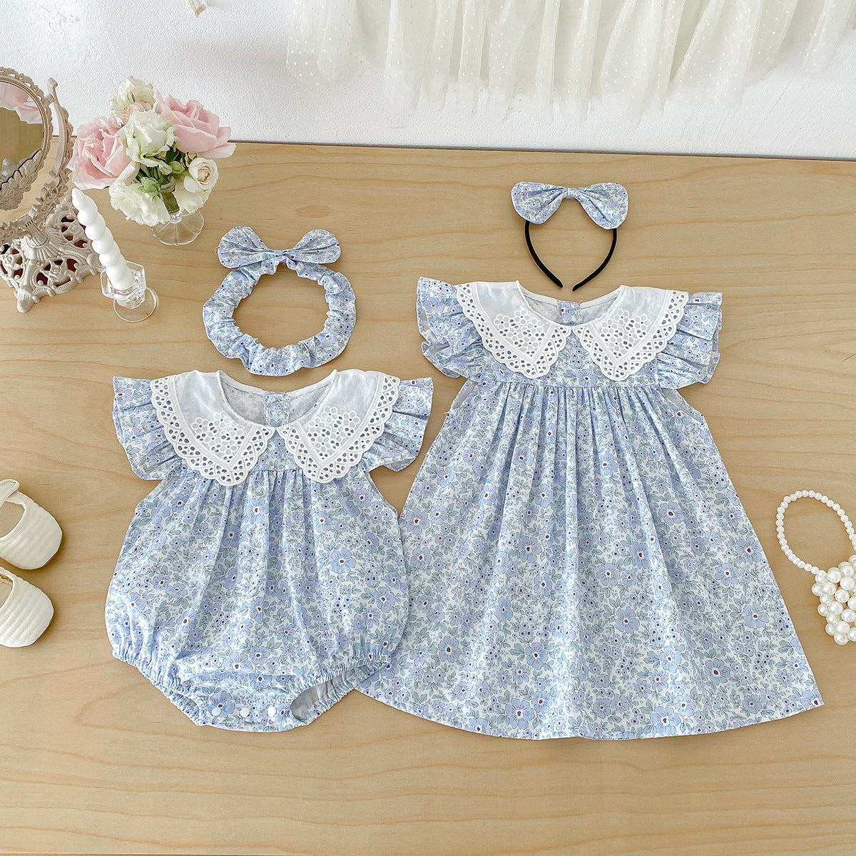 Été Légèreté Bébé Romper Fragments Floraux Été