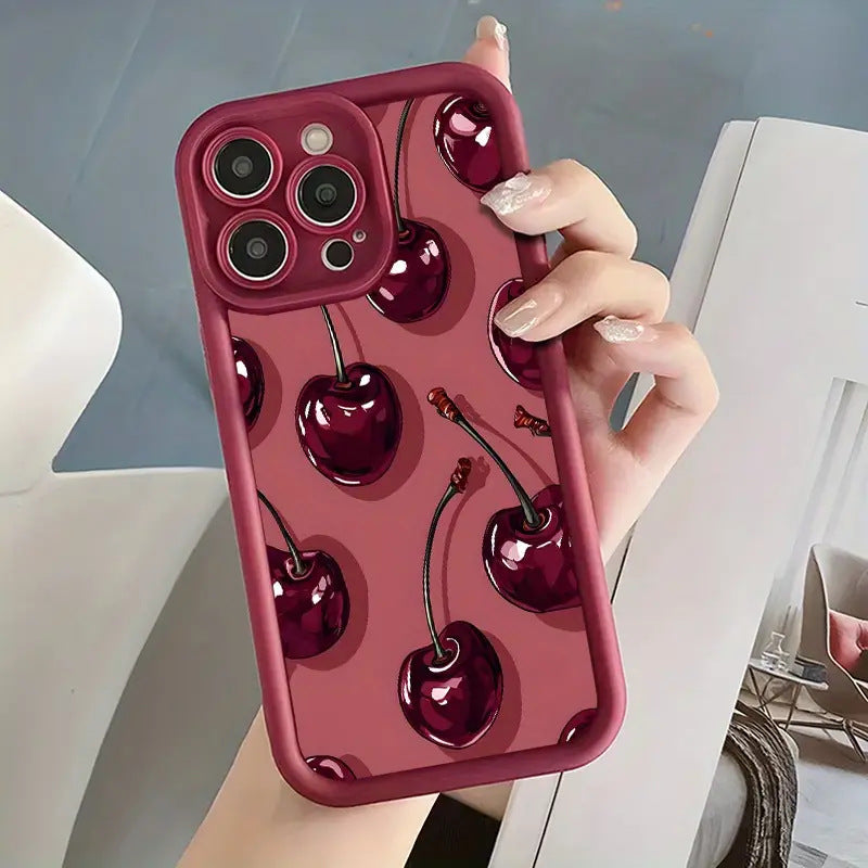 Cas de téléphone modèle de cerise de Doodle