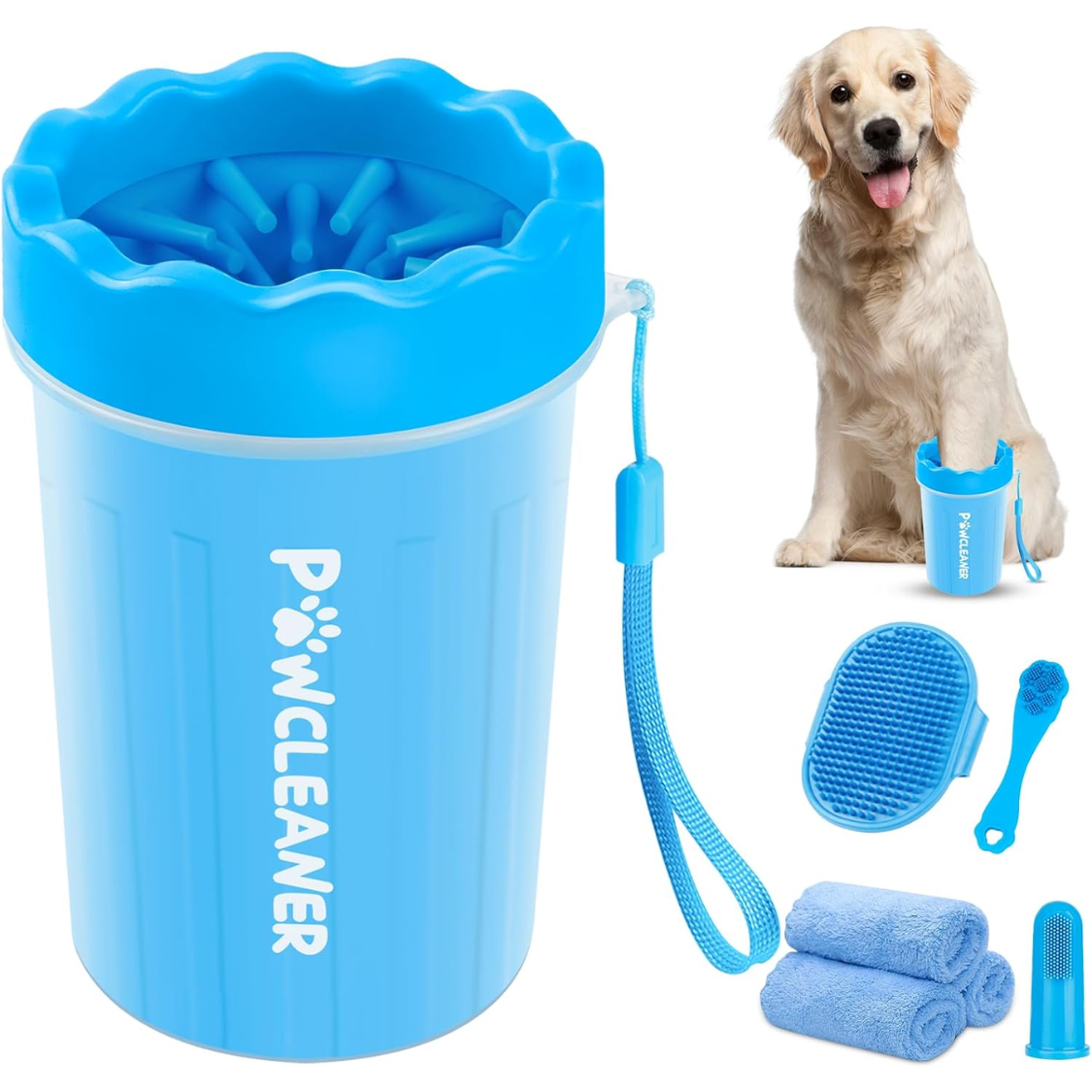 Professionnel 7 en 1 Nettoyeur de patte pour chiens et chats comprend 1 rondelle de patte portable 1 bain