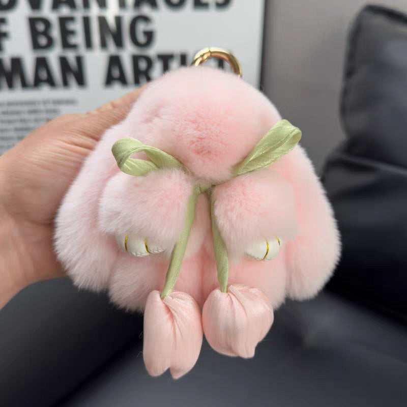 Pendentif en peluche mignon petit lapin porte-clés