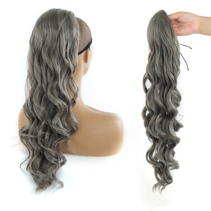 Wig Big Wave Drawstring Ponytail Matte haute température Silk Fiber Wig chimique