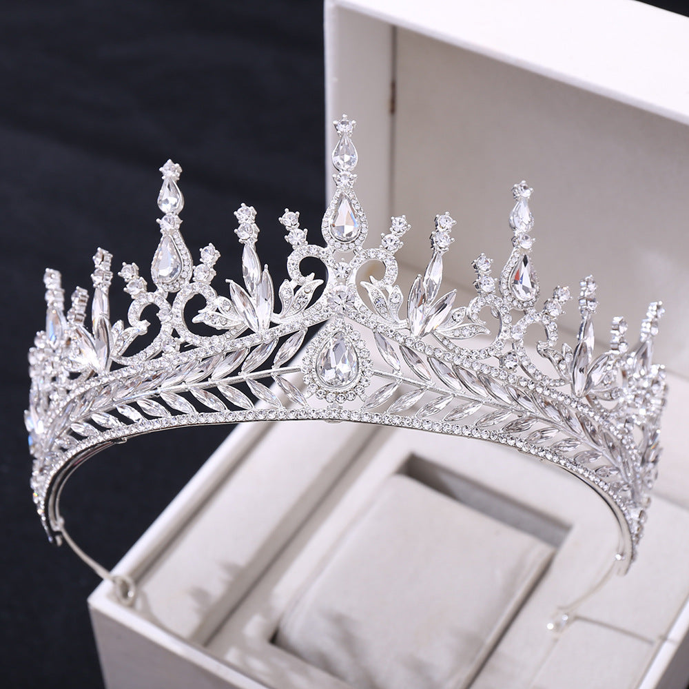 Tête de mariée Hair Hoop Set cristal baroque grande couronne
