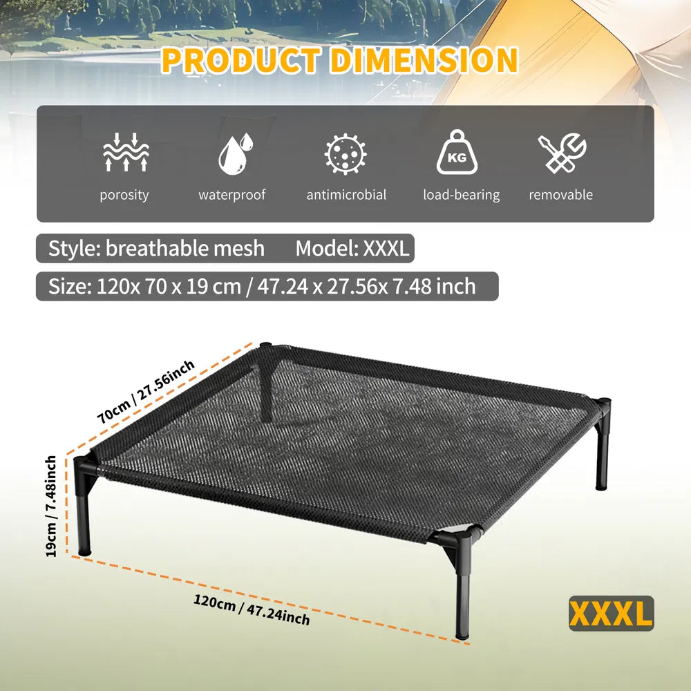 Elevated breathable pet bed
