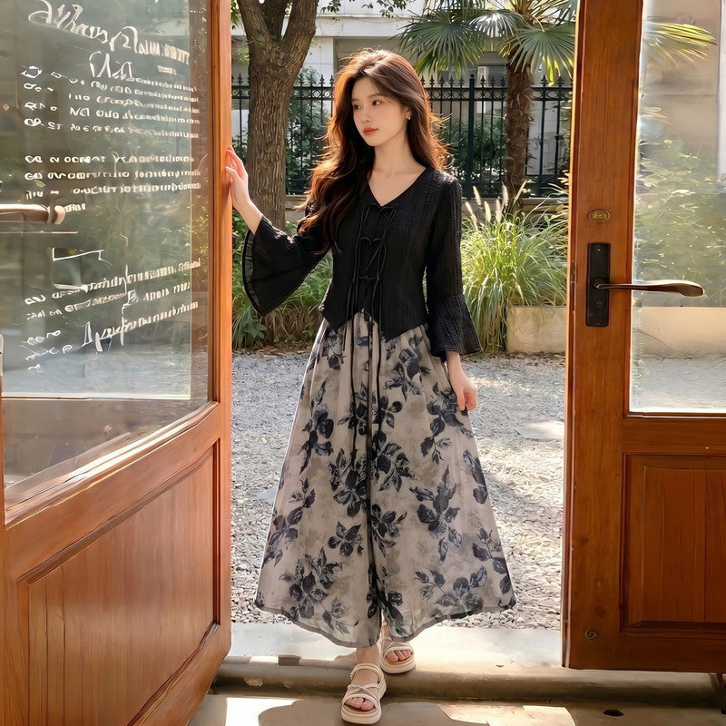 Pantalon imprimé d'été à deux pièces
