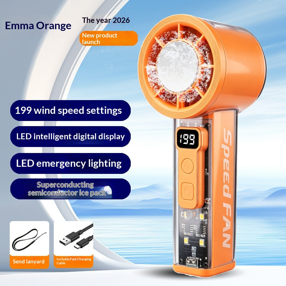 Mini ventilateur portatif haute vitesse avec affichage numérique de refroidissement à glace portable pour l'extérieur et des