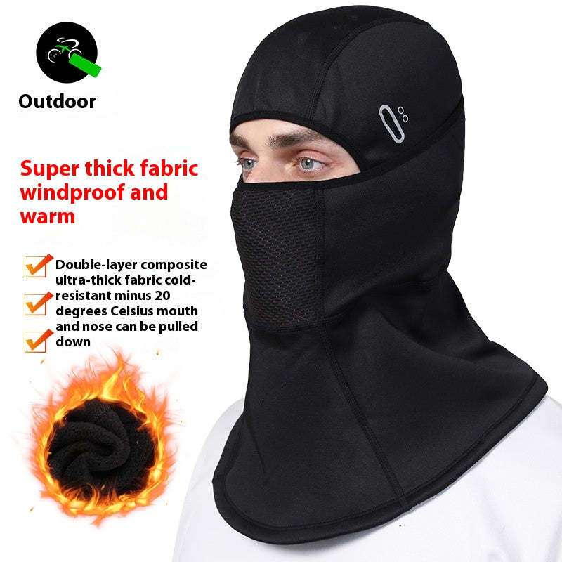 Cyclisme extérieur chaud double couche polaire épais coupe vent moto casque Linin