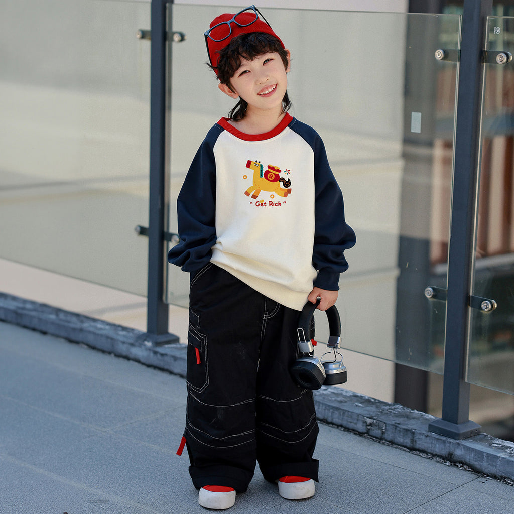 Sweatshirts de correspondance parents-enfants doux et respirant non-pilling Springautumn Family Outf