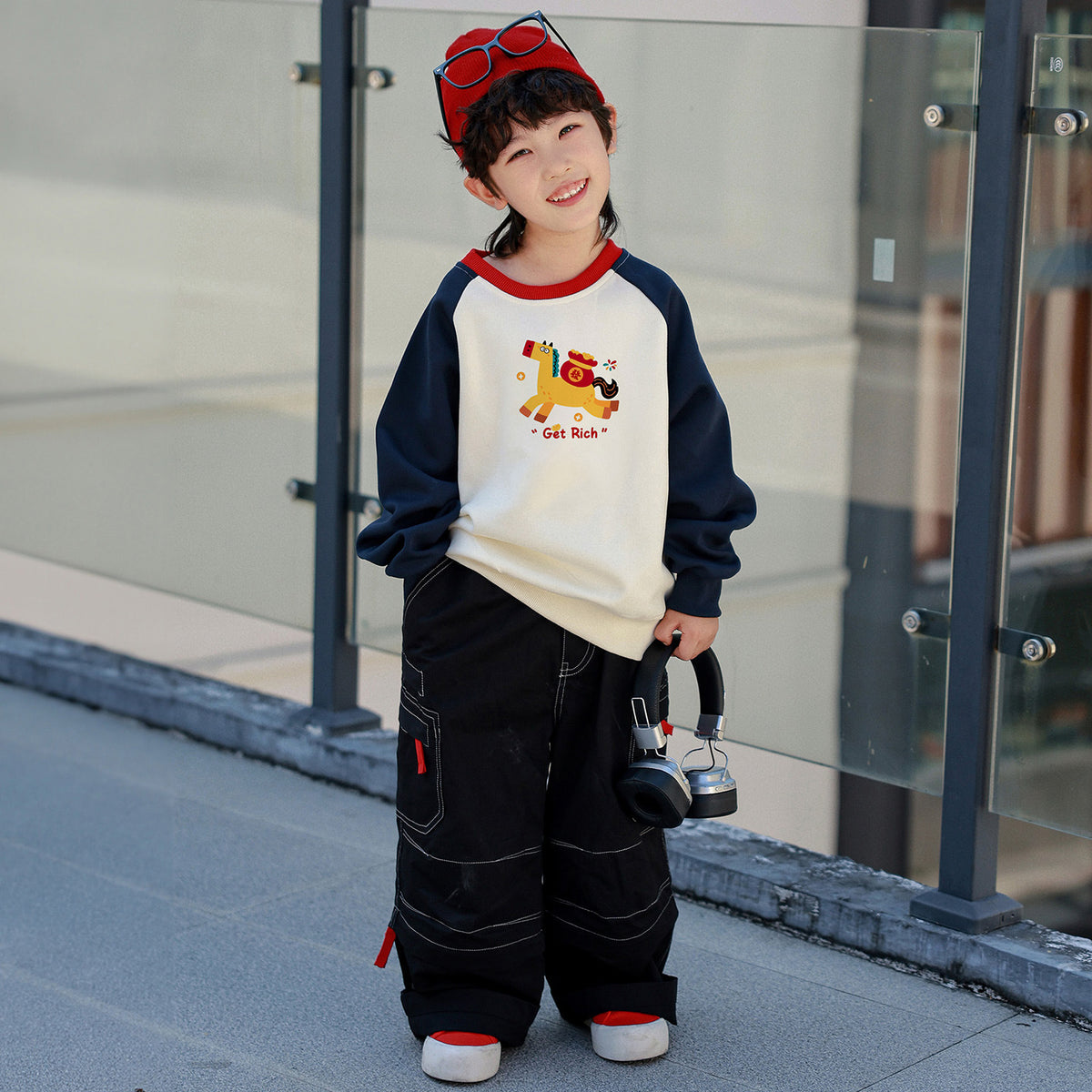 Sweatshirts de correspondance parents-enfants doux et respirant non-pilling Springautumn Family Outf