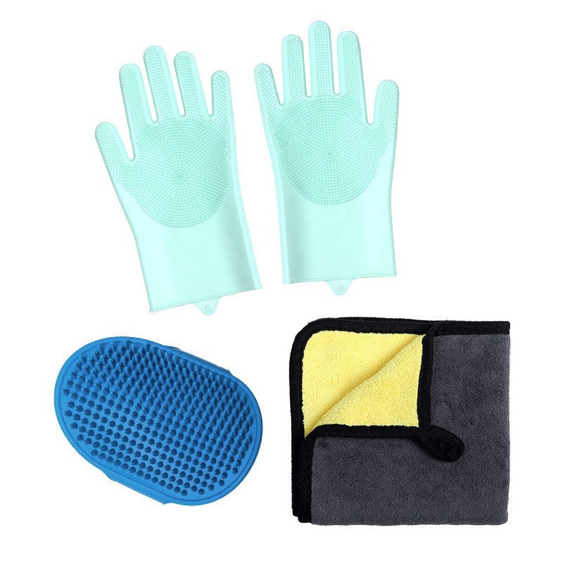 Jeu de gants de bain pour chiens