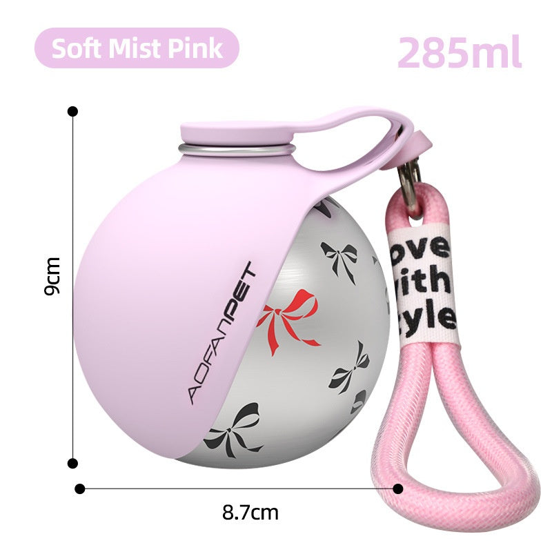 Creative Portable Outdoor Pet en acier inoxydable coupe d'eau Petit chien bouteille d'eau pratique