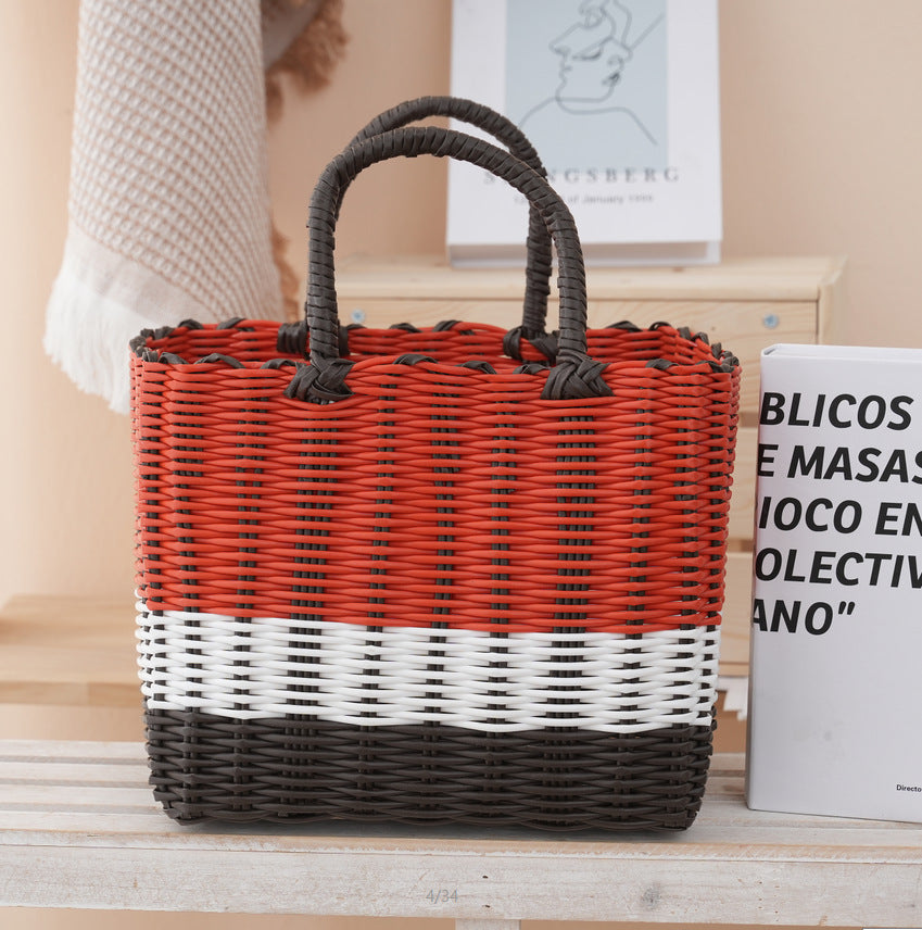 Panier de rangement en plastique portatif