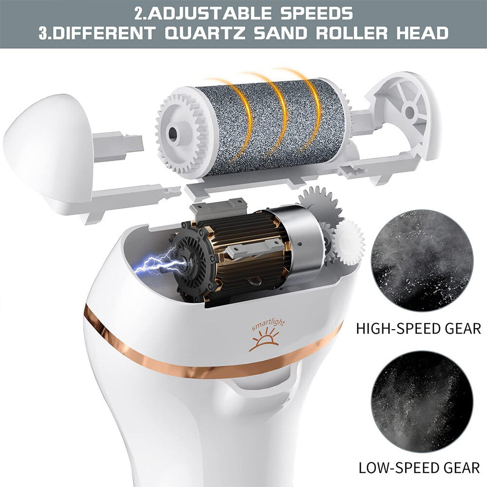 Fichier de pied électrique Rechargeable Callus Hard Skin Remover Pieds Pédicure 2 Vitesses