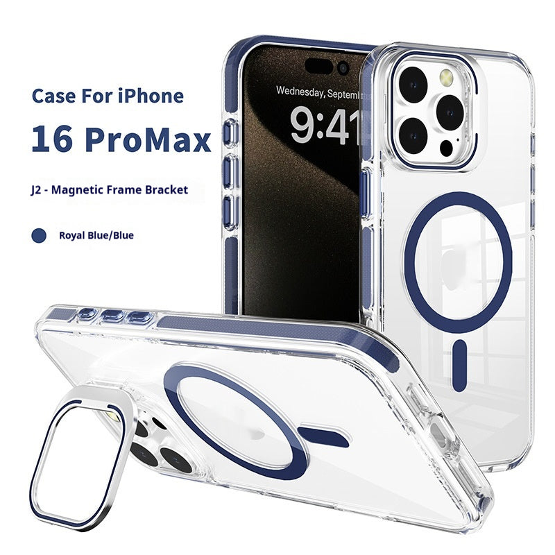 Cas de téléphone magnétique transparent avec boîtier de protection de film de lentille