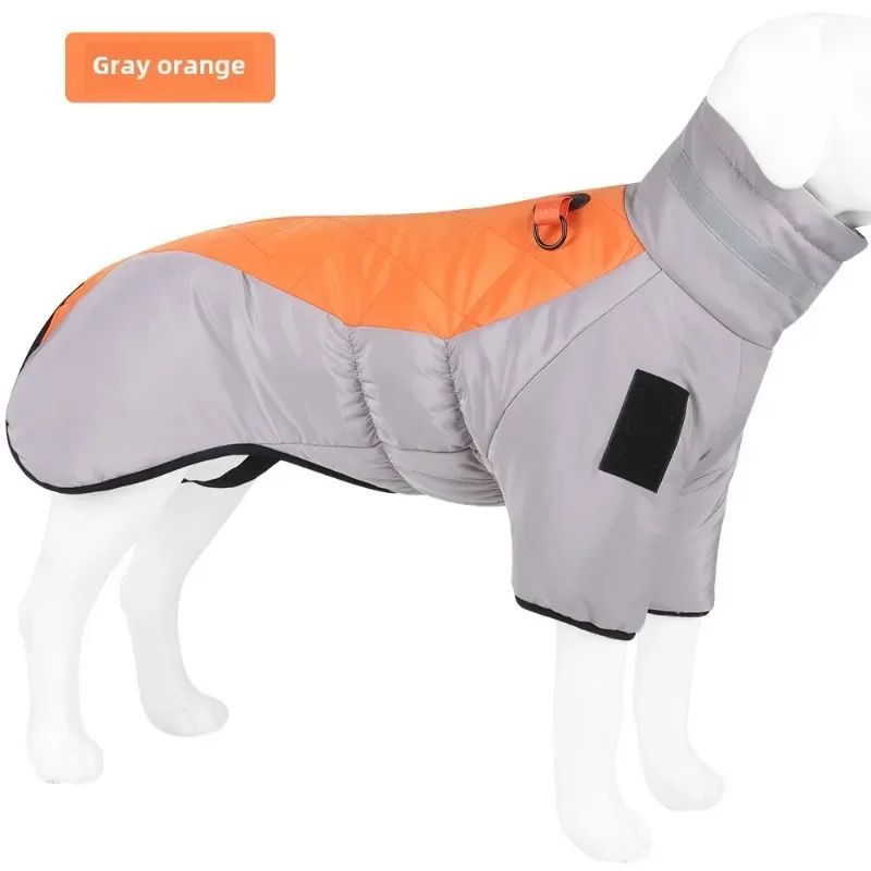 Veste de grand chien imperméable Vêtements de chien chaud Manteau d'hiver Chien français Réflectif Chien froid