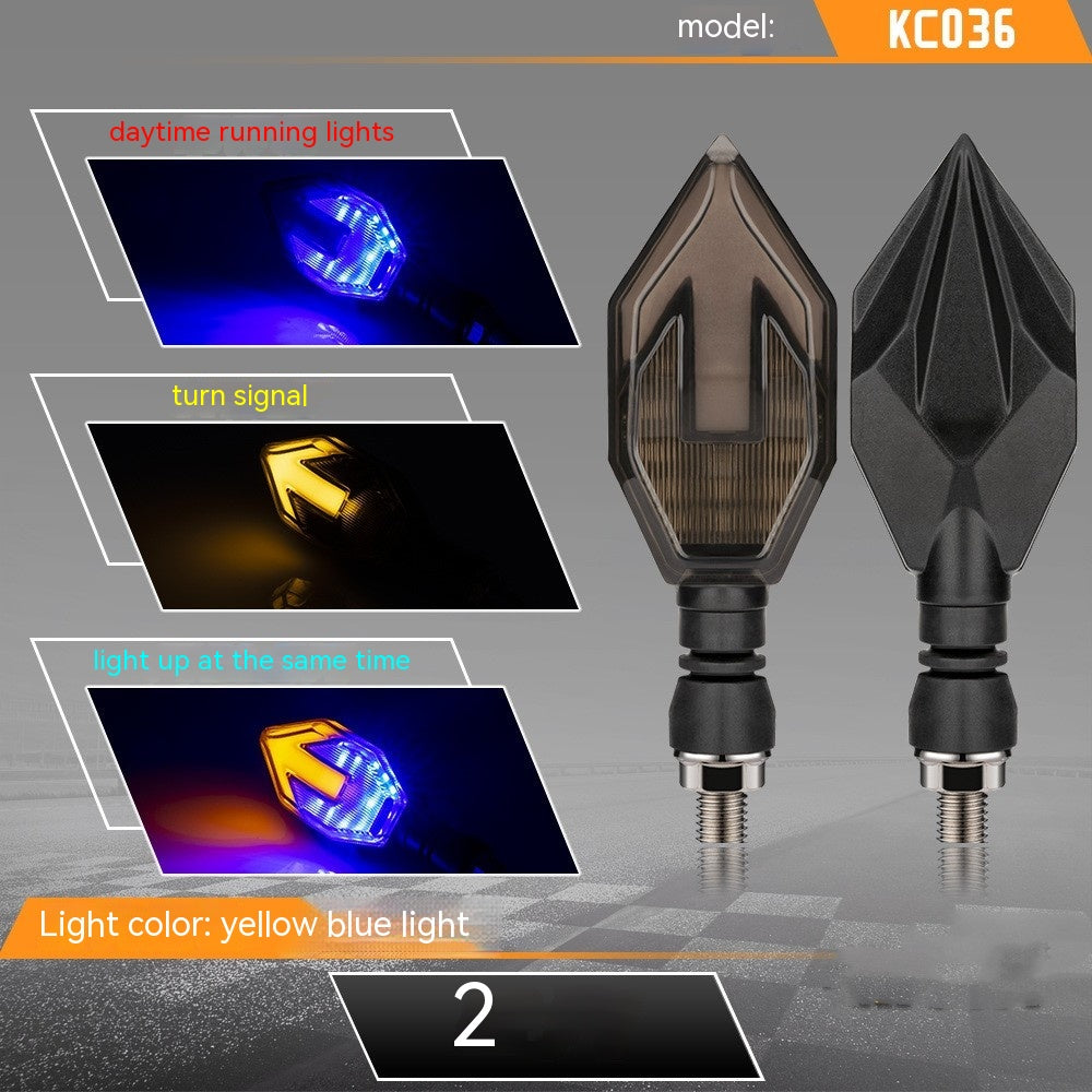 Guide de lumière en forme de flèche de moto Deux couleurs LED Turn Signal Daytime