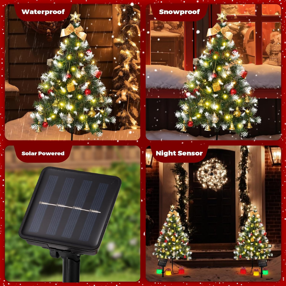 Mini lumières solaires d'arbre de Noël