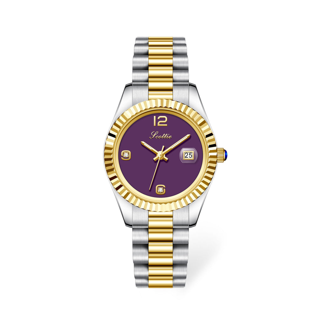 Montre Quartz Diamond Shining en acier pour femmes