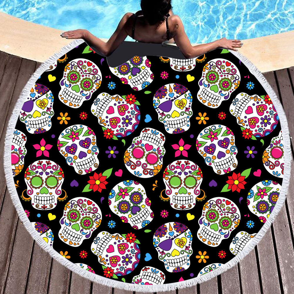 Serviette de plage ronde en fibre