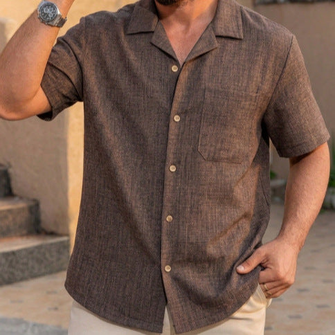Robe homme chemise d'été style mince