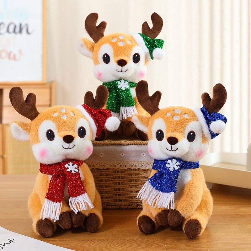 Jouet mignon en peluche de cerf de Noël