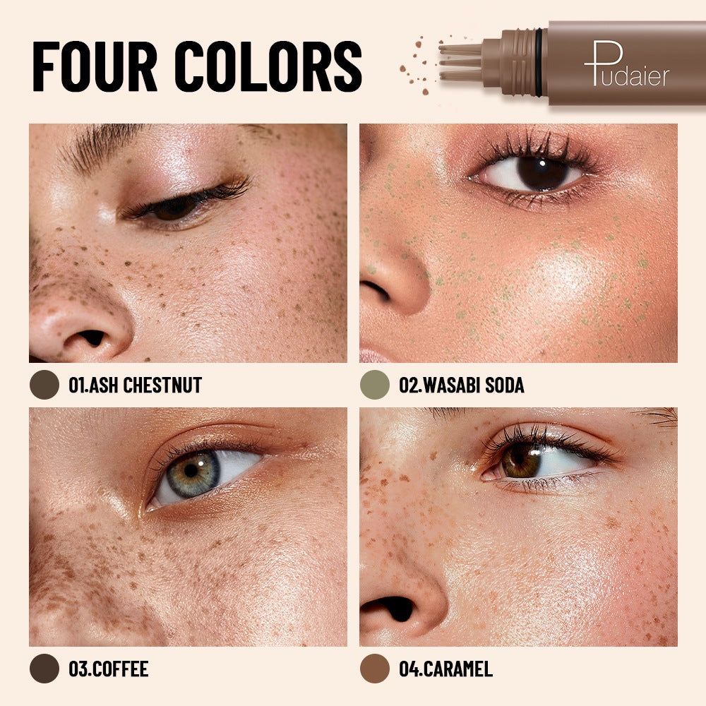 Stamp de simulation naturelle 4 couleurs Maquillage Freckle stylo