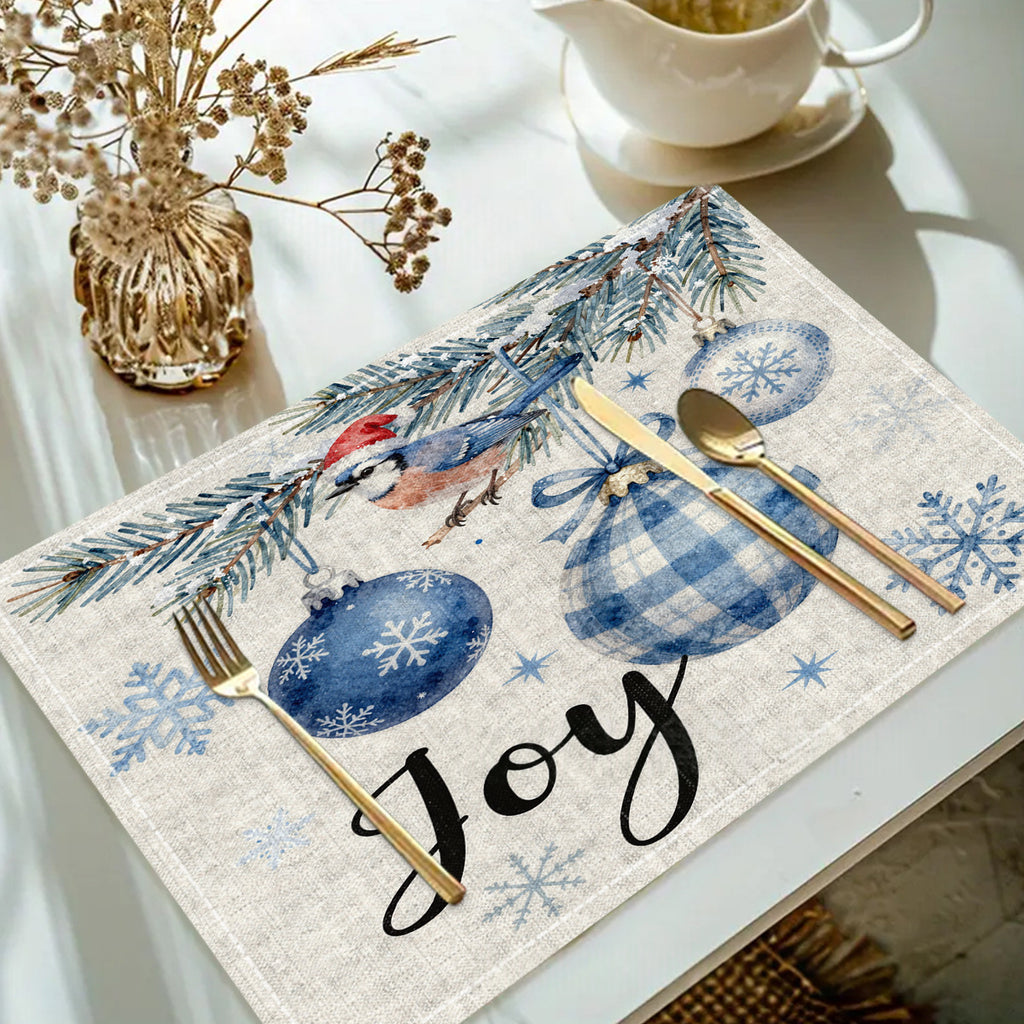 Table de table de Noël imprimée en lin