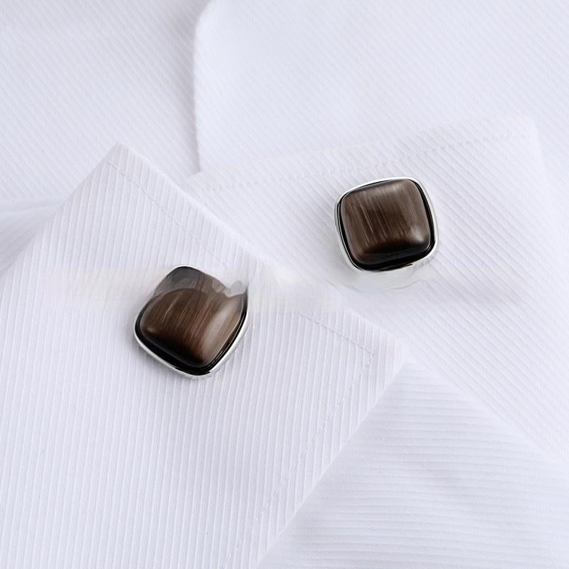 Men's High-end Opal Cufflinks Business Shirt Français Cufflink Ornament