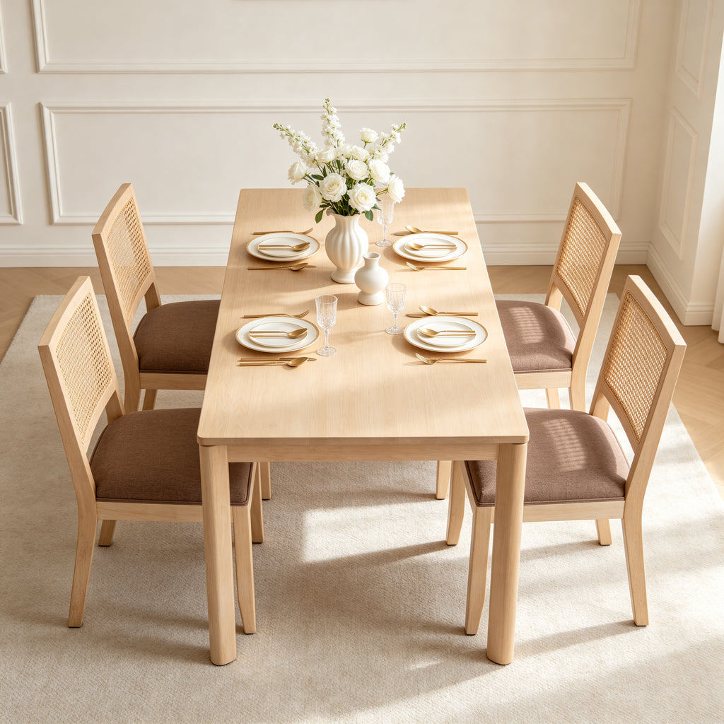 Agritourisme Rattan Chaises à manger Ensemble de 2