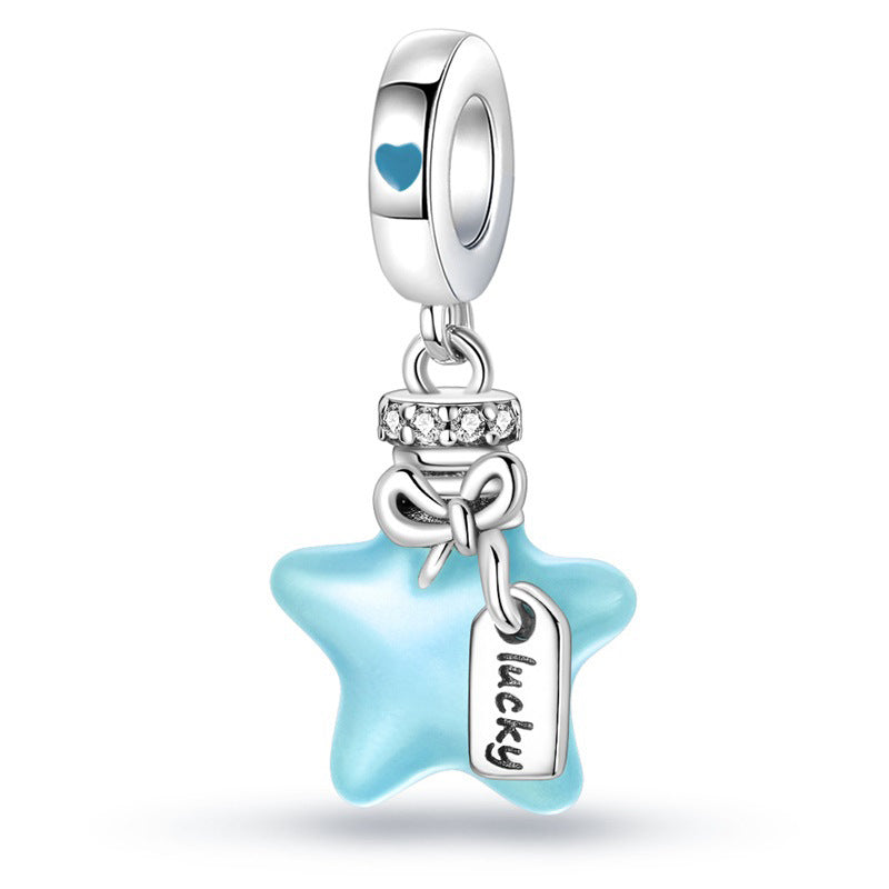 Bleu Lumineux Star et Lune Bricolage Pendentif Bracelet Accessoire