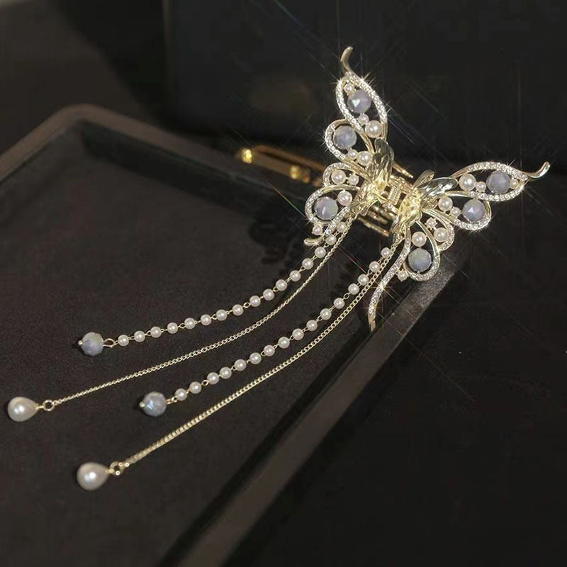 Mode femme Tempérament Bow Tassel Grab Clip