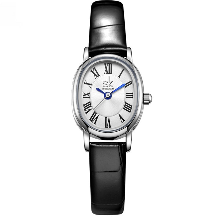 Montre Quartz en cuir ovale rétro