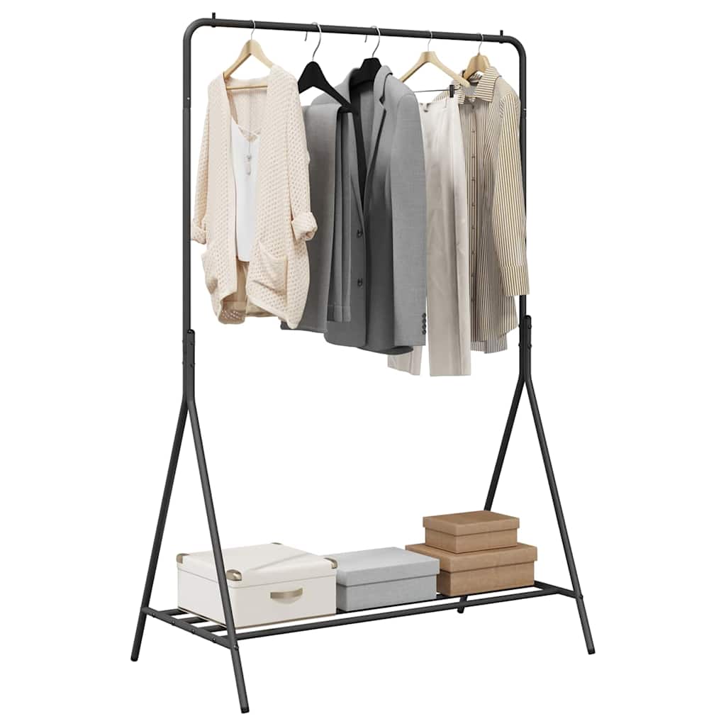 Sac de vêtements avec plateau noir 100 x 56 x 154 cm Acier