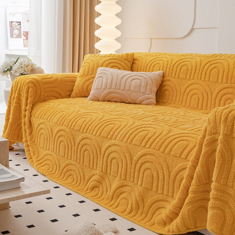 Couverture de canapé en peluche haut de gamme de luxe Couverture épaissée en peluche pour les coussins de canapé