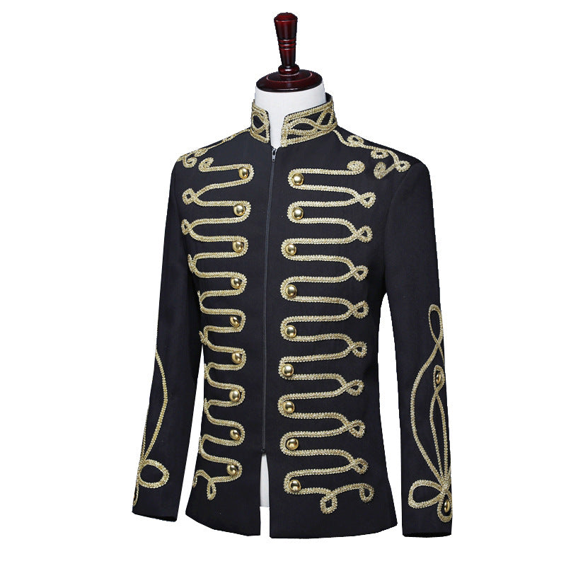 Robe de l'armée de court pour hommes en or noir