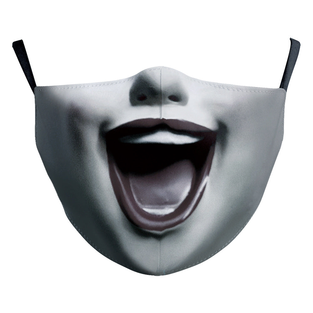 Halloween impression numérique drôle Horreur visage double couche masque de poussière