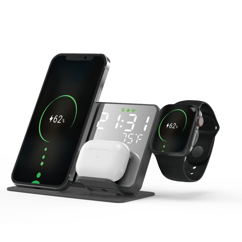 Alarme rechargeable sans fil à deux en un 15W Thermomètre
