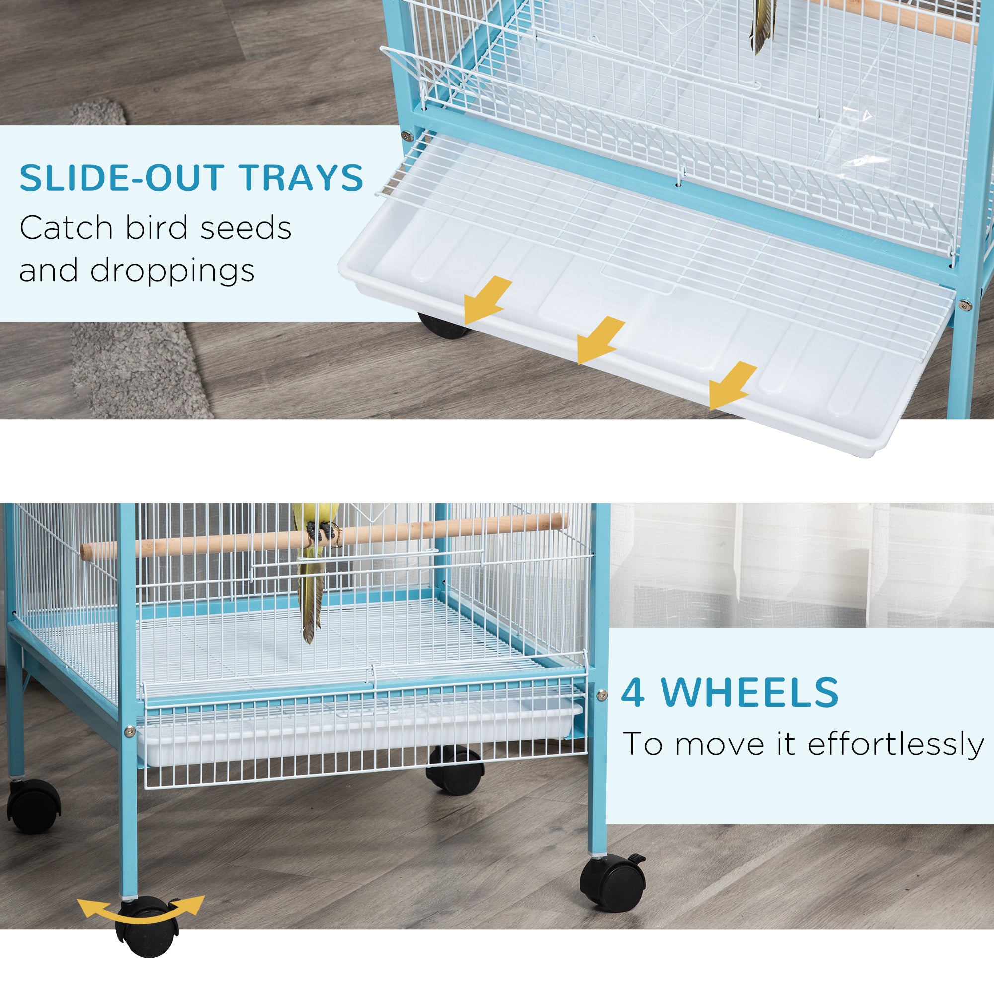 55" 2 En 1 Bird Cage Aviaire Parakeet House pour les nageoires