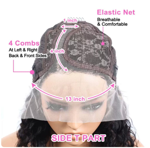 Vague du corps 4x4 Dentelle transparente Avant Bob Perruque 13x4 Cheveux humains