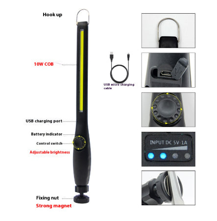 Lampes d'inspection automatique magnétique de travail affichage USB