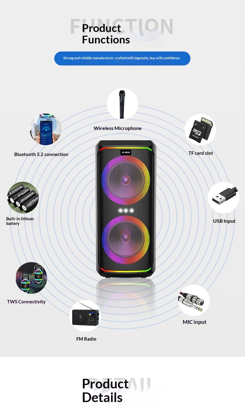 Haut-parleur Bluetooth sans fil avec microphone