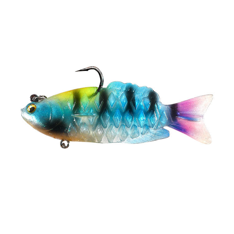 Soft Shad Bait Ultrasoft Multisection Silicone Jig Head Lure Dark Sleeper Swimbait Pour Bas