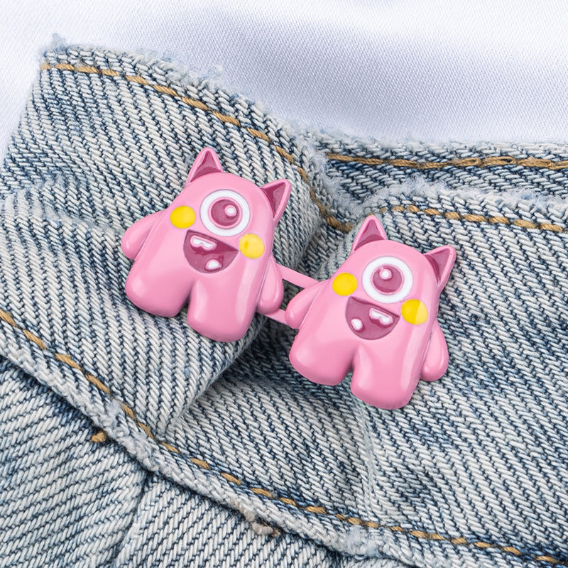 Un-yeux petit monstre taille boucle-rose-alliage-1 paire