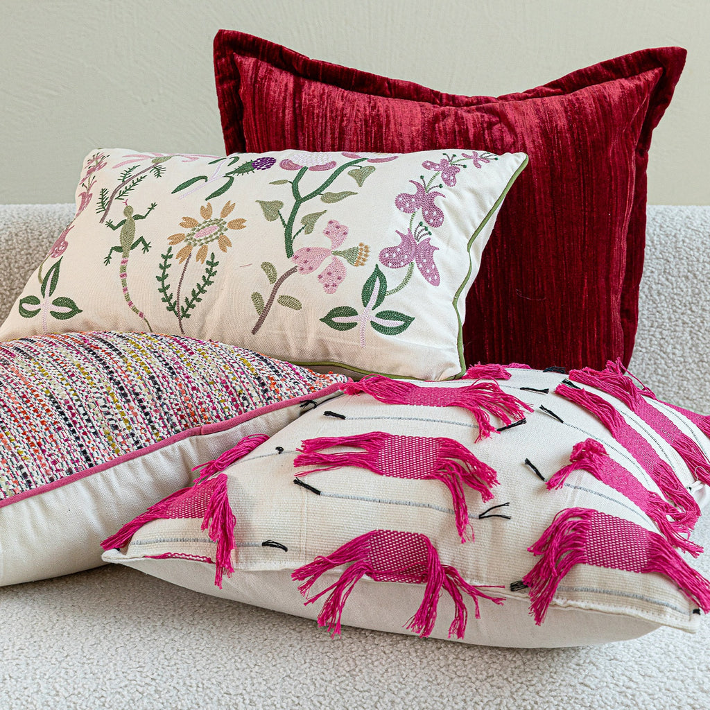 Jardin lumière-Luxury style français rouge salon Coussin