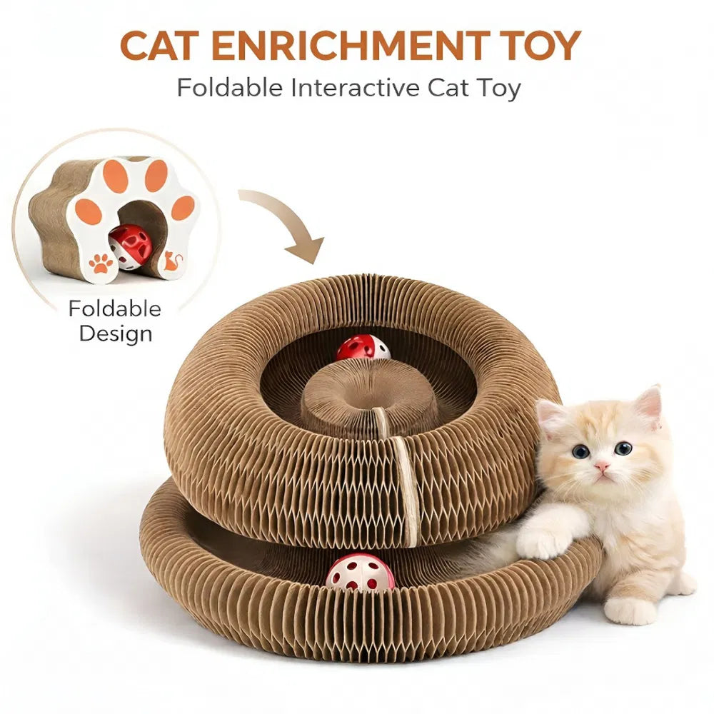 2PCS Kitty Curls Cat Toy - Accordéon pliable Cat Scratcher WithBall - Magic Organ Cat Scr
