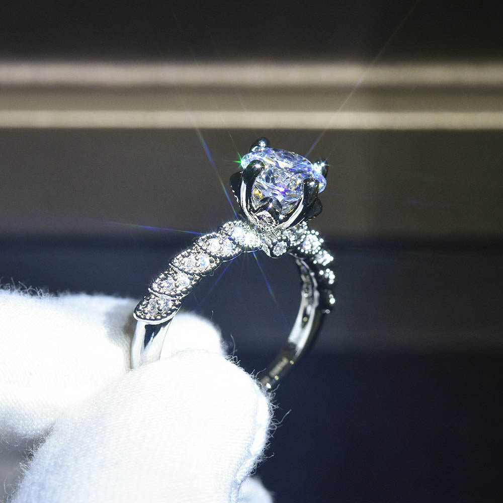 Déesse de Moissanite Platine de l'Anneau Fortune