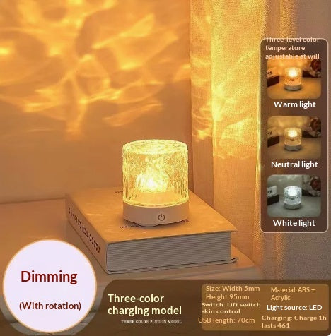 LED eau Ripple Ambient petite lumière de nuit romantique haute apparence Couples lampe de bureau