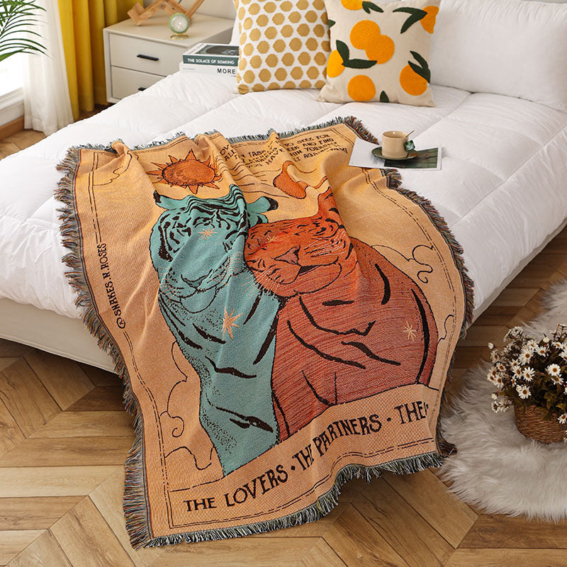 Retro chambre Canapé lancer couverture Illustration couverture