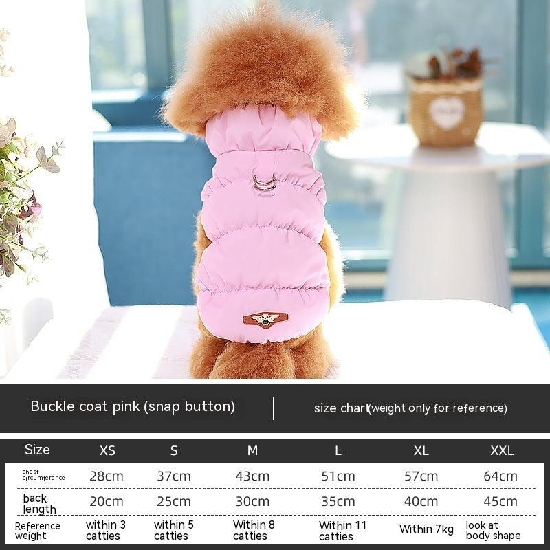 Vêtements de chien Veste de coton chaud avec boucle