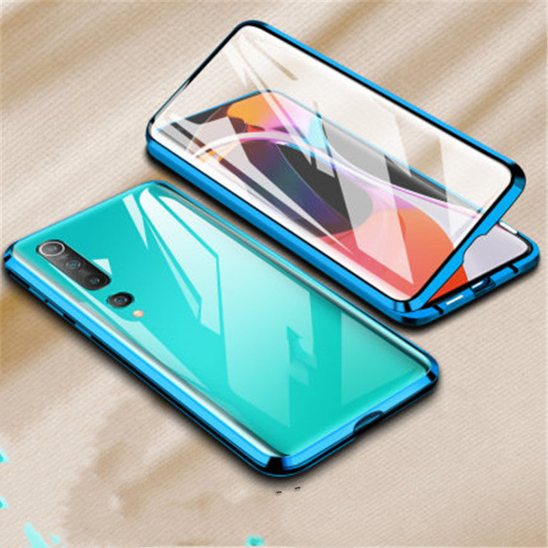 Couverture de protection en verre métallique magnétique double face pour téléphone portable Shell